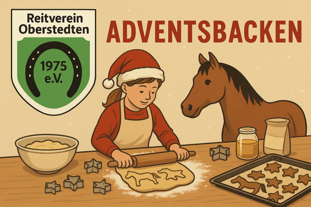 Mädchen mit Pferd beim Plätzchen ausstechen