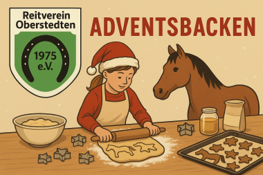 Mädchen mit Pferd beim Plätzchen ausstechen
